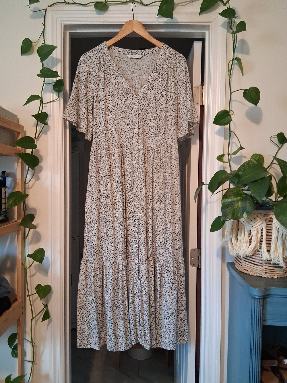 Custom Sonoma Floral V-Neck Tiered Button Up Maxi Dress/Duster